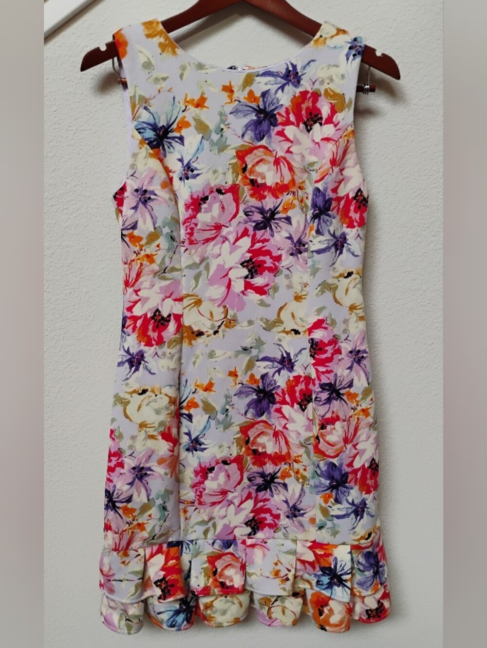 Donna Ricco Floral Sleeveless Casual Dress - Pink & Purple